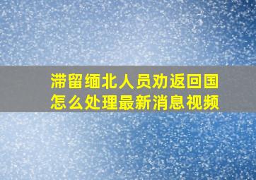 滞留缅北人员劝返回国怎么处理最新消息视频