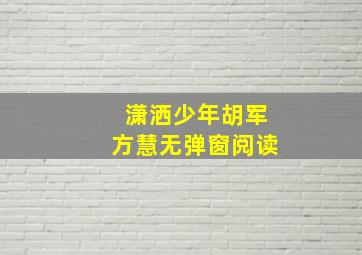 潇洒少年胡军方慧无弹窗阅读