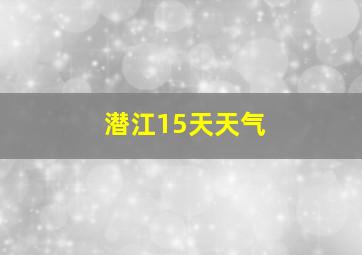 潜江15天天气