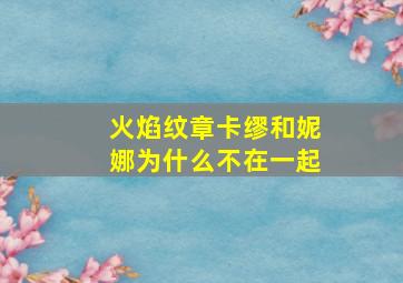 火焰纹章卡缪和妮娜为什么不在一起