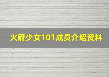 火箭少女101成员介绍资料