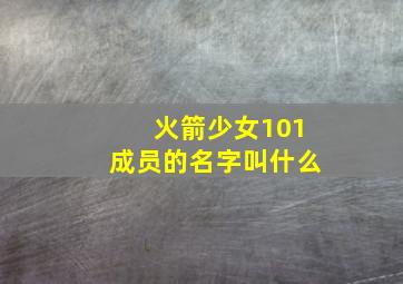 火箭少女101成员的名字叫什么