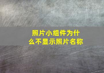 照片小组件为什么不显示照片名称