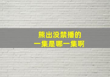 熊出没禁播的一集是哪一集啊