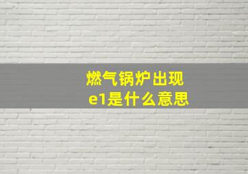 燃气锅炉出现e1是什么意思