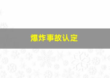 爆炸事故认定