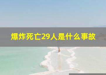 爆炸死亡29人是什么事故