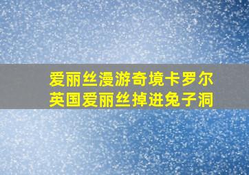 爱丽丝漫游奇境卡罗尔英国爱丽丝掉进兔子洞