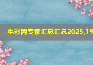 牛彩网专家汇总汇总2025,19