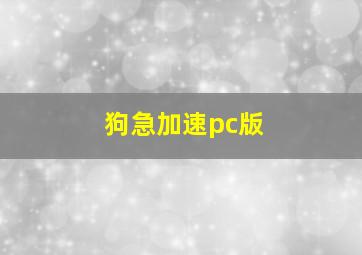 狗急加速pc版