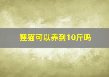 狸猫可以养到10斤吗