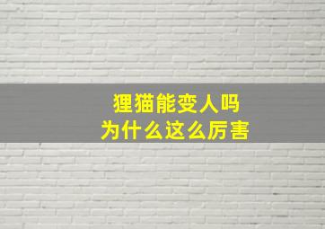 狸猫能变人吗为什么这么厉害