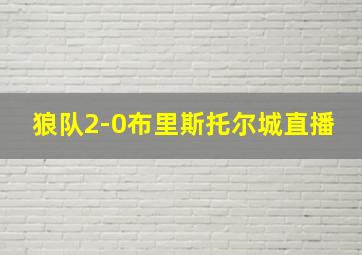 狼队2-0布里斯托尔城直播