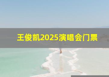 王俊凯2025演唱会门票