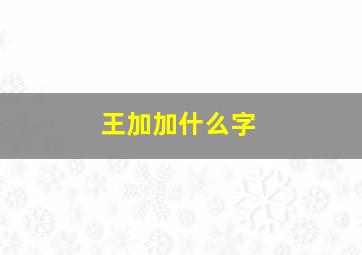 王加加什么字