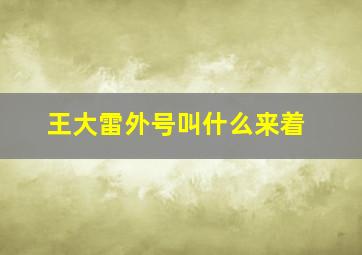 王大雷外号叫什么来着