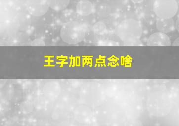 王字加两点念啥