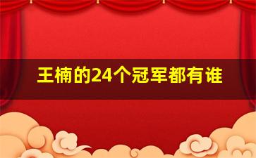 王楠的24个冠军都有谁