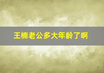 王楠老公多大年龄了啊