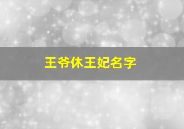 王爷休王妃名字