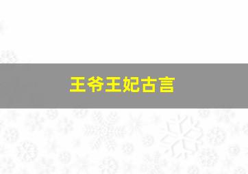 王爷王妃古言