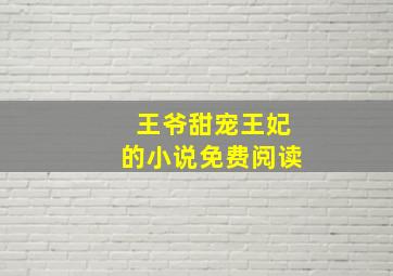 王爷甜宠王妃的小说免费阅读