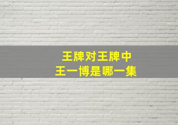 王牌对王牌中王一博是哪一集