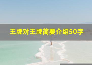 王牌对王牌简要介绍50字