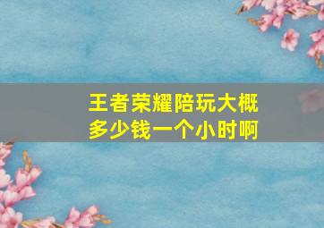 王者荣耀陪玩大概多少钱一个小时啊