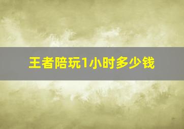 王者陪玩1小时多少钱