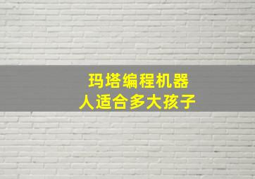 玛塔编程机器人适合多大孩子