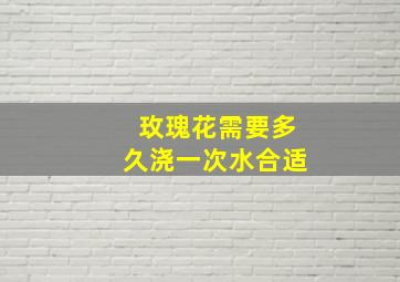 玫瑰花需要多久浇一次水合适