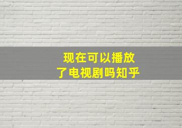 现在可以播放了电视剧吗知乎