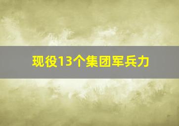 现役13个集团军兵力