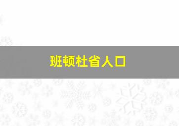 班顿杜省人口