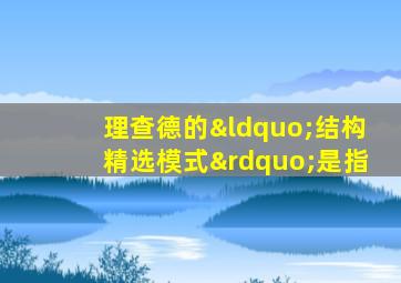 理查德的“结构精选模式”是指