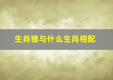 生肖猪与什么生肖相配