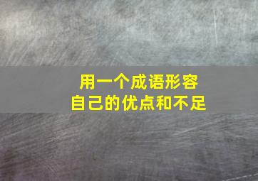 用一个成语形容自己的优点和不足