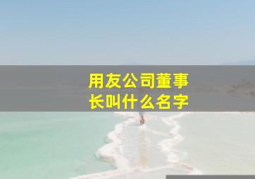 用友公司董事长叫什么名字