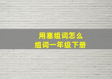 用塞组词怎么组词一年级下册