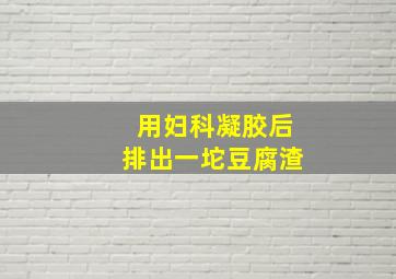 用妇科凝胶后排出一坨豆腐渣