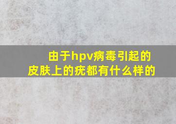 由于hpv病毒引起的皮肤上的疣都有什么样的