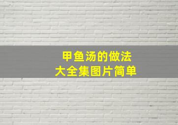 甲鱼汤的做法大全集图片简单