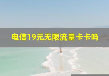 电信19元无限流量卡卡吗