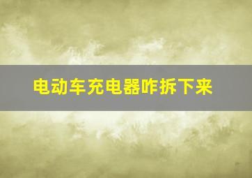 电动车充电器咋拆下来