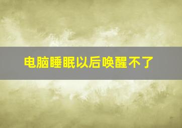 电脑睡眠以后唤醒不了