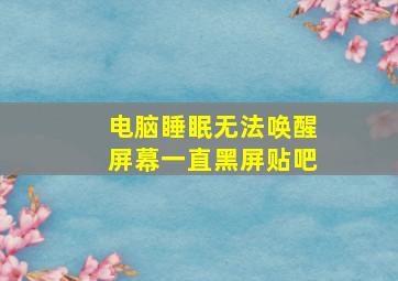 电脑睡眠无法唤醒屏幕一直黑屏贴吧