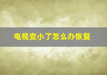 电视变小了怎么办恢复