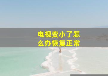 电视变小了怎么办恢复正常