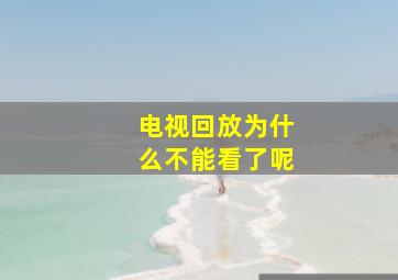 电视回放为什么不能看了呢